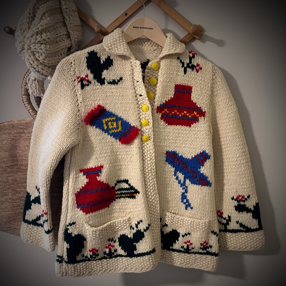 🌟 Vintage 1950s Mary Maxim Wool Sweater – Hand-Knitted, One-of-a-Kind 🌟